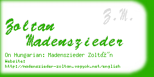 zoltan madenszieder business card